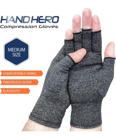 Hand Hero Arthritis Compression Gloves - Fingerless Support for Men and Women - Pain Relief for Rheumatoid Osteoarthritis Typing Knitting - Buy Online on GoSupps.com