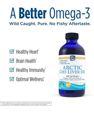 Nordic Naturals Arctic Cod Liver Oil 8 fl oz - Premium Omega-3 Supplement - Buy Online on GoSupps.com