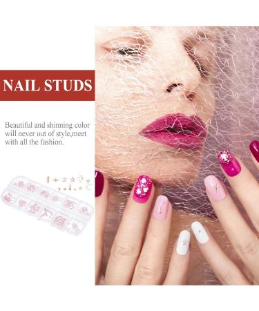 Lurrose 1 Box Nail Art Accessories shiny glass nail beads flat back gems nails decoration kit nail embellishments nail rhinestones for acrylic nails DIY Nail Art Diamond 3d boxed sticker Rose Gold - Buy Online on GoSupps.com