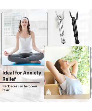 DMNQ 2-Piece Smoke Cessation Aids Necklace for Men & Women - Black Steel - Breathe Easy Reduce Anxiety & Fear - Buy Online on GoSupps.com