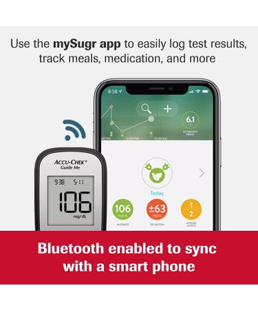Accu-Chek Guide Me Glucose Monitor Kit - 200 Test Strips & Control Solution - Buy Online on GoSupps.com