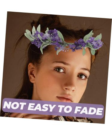 MUSISALY Floral Crown Flower Girl Tiara Flower Crowns for Flower Crown Green Bridal Hair Accessories Fairy Headband Hair Coils Fiesta Headbands Purple Garland Flowers Bohemia Bride - Buy Online on GoSupps.com
