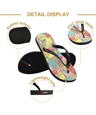 Mnsruu Christmas Cat Flip-Flops for Home & Travel | X-Large Multi-Colored | Unisex Spa & Hotel Slippers - Buy Online on GoSupps.com