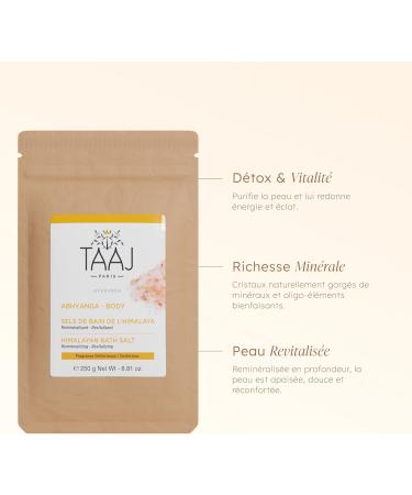 TAAJ | Himalayan Bath Salts | Detoxifies the Body | Hydrated and Satin-Smooth Skin | A Unique Moment of Relaxation in Your Bath | Made in France | Cruelty-Free | Pack of 2 x 250g - Buy Online on GoSupps.com