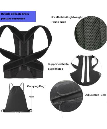 Back Brace Posture Corrector for Men and Women - Adjustable & Breathable Posture Straightener with Carrying Bag Workout or Working Pain Relief for Back Shoulders and Neck (Medium) - Buy Online on GoSupps.com