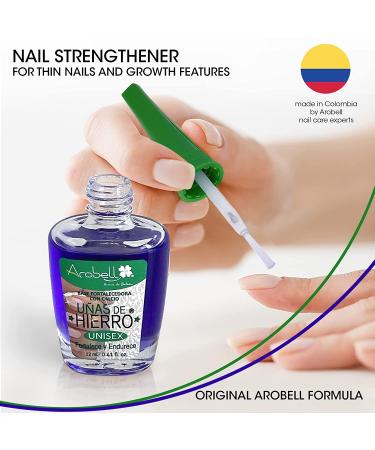 Arobell Nail Strengthener - 0.40 Fl Oz - Nail Hardener for Damaged, Brittle, Thin Nails - Clear Polish for Growth & Protection - Buy Online on GoSupps.com