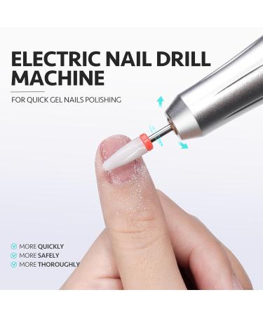 GAOY Electric Nail Drill - USB Nail File for Acrylic & Gel Nails Portable Efile with Bits Manicure & Pedicure Tools for Home & Salon - Silver - Buy Online on GoSupps.com