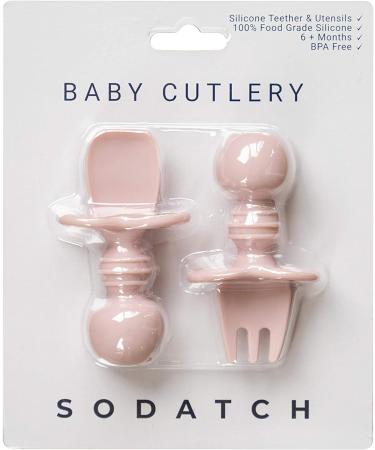 Sodatch Baby Cutlery Blush - 100% Food Grade Silicone Utensils | BPA Free & Easy Grip - Buy Online on GoSupps.com