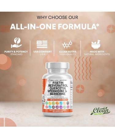 Stamiron Fisetin Resveratrol Spermidine Quercetin - 60 Capsules - Buy Online on GoSupps.com