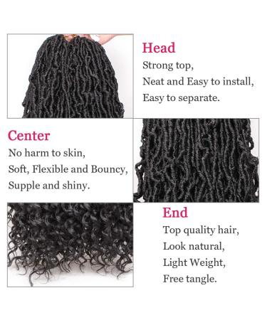 Leeven 24 Inch Goddess Faux Locs Crochet Hair 6 Packs - Long Soft Locs Braiding Hair with Curly Ends - Natural Black Synthetic Bohemian Locs Extensions for Women - Buy Online on GoSupps.com