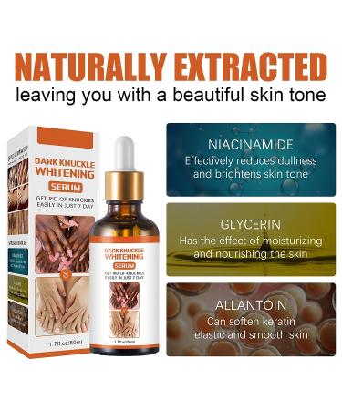 Dark Knuckle Whitening Serum 1.7 Fl Oz - Repair Melanin, Lighten Skin & Remove Darkening - Body Bleaching for Knuckle Elbows - Buy Online on GoSupps.com