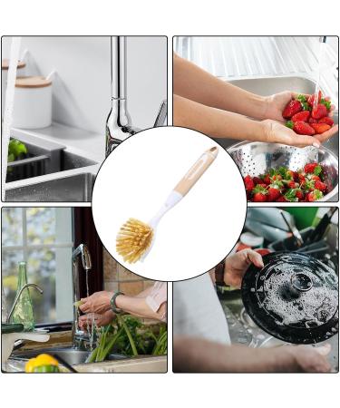 Fovolat Dishwasher Brush Dishwash Brush 2-in-1 Cleaning Brush - Multi-Functional Dish Brush with Handle Kitchen Scrub Brushes for Kitchen Cleaning - Buy Online on GoSupps.com