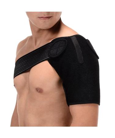 PLASTIFIC Neoprene Shoulder Support Strap for Arthritis, Gym, Sports - Pain Relief, Injury Prevention - Rotator Cuff Support - Black One Size - Buy Online on GoSupps.com