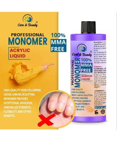 AFRO Acrylic Liquid Monomer 50ml Nail Art System Primerless for Acrylic Powder Nail Extension Non-Yellowing Formula MMA Free - Buy Online on GoSupps.com