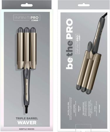 INFINITIPRO by CONAIR 3 Barrel Curling Iron - Create Long-Lasting Beachy Waves for Medium to Long Hair - Black 1-Inch Hair Waver - International Shipping Available - Buy Online on GoSupps.com