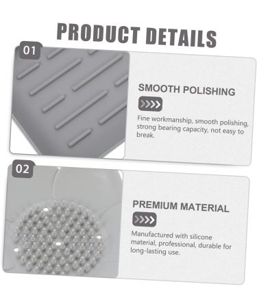 Ciieeo 4 Sets Drain Pan Mat Soap Drainer Silicone Container Black Stand Soap Holder Shower Hand Soap Container Wooden Soap Dish Black Soap Soundbar Household Products Silica Gel Square - Buy Online on GoSupps.com