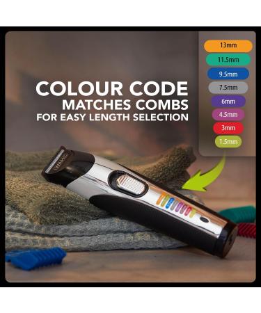 Wahl Colour Trim Stubble & Beard Trimmer - Rechargeable Men's Grooming Kit with Colour Coded Guide Combs - Buy Online on GoSupps.com