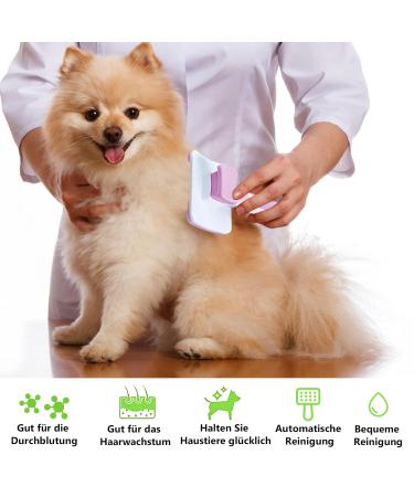 PHAVESAS Gro Pets Dog and Cat Self-Cleaning Brush | Best Pet Brush for Long and Short Hair - Purple Rosa Pink - Buy Online on GoSupps.com