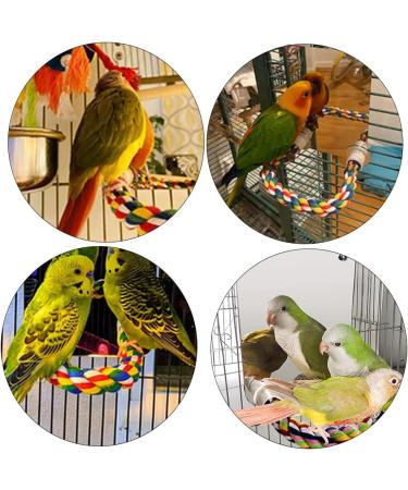 Bird Mirror Universal Birdcage Hanging Toy Bird Toy Swing with Bird Stand Rope Perch for Parrot Parakeet Cockatiels Cockatoo Budgie Finch (6.97 Inch) - Buy Online on GoSupps.com