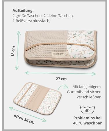 ULLENBOOM Floral Sand Diaper Pocket - Optimal Organizer for On-the-Go Holds 3 Diapers & Accessories - Made in EU 18 x 27 cm - Buy Online on GoSupps.com
