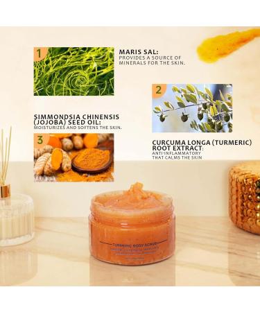 Turmeric Scrub Kojic Acid Skin Lightening Soap for Dark Spots Brightening Inside Thighs Bikini Area Natural Facial Exfoliation - Buy Online on GoSupps.com