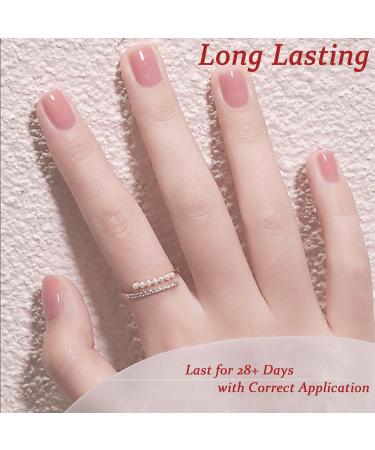 Jelly Nail Polish - Nude Pink Nail Varnish - Natural Pale Pink Quick Dry Nail Polish - Transparent Pink Crystal Sheer Polish - Long Lasting Air Dry No Need UV DIY Manicure Nail Art light Pink - Buy Online on GoSupps.com