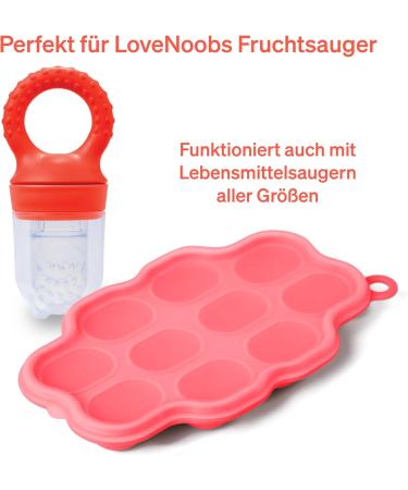 Lovenoobs Baby Food Storage - 100% Silicone Freezing Container for Baby Porridge & Ice Cream Shapes - Red - Buy Online on GoSupps.com