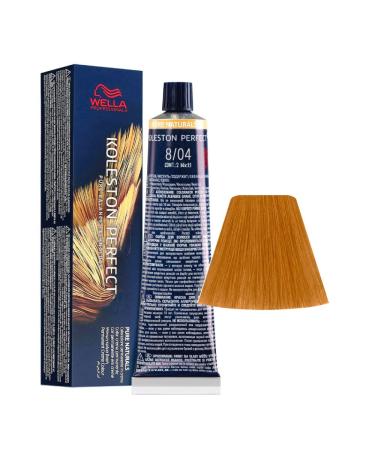 8/04 Light Blonde Natural Red Wella Koleston Perfect Pure Naturals 60ml Black 60 ml (Pack of 1)