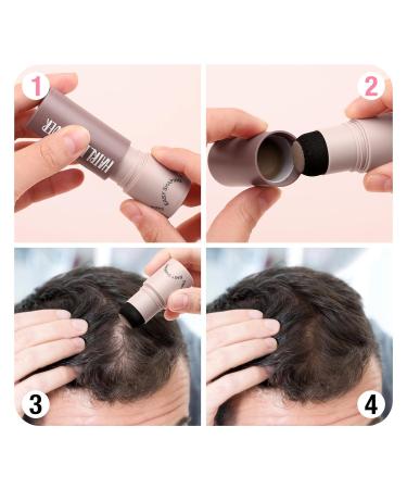 Boobe Hair Powder Stick - Medium Brown Hairline Shade & Gray Root Cover-Up Concealer for Thinner Hair - Buy Online on GoSupps.com
