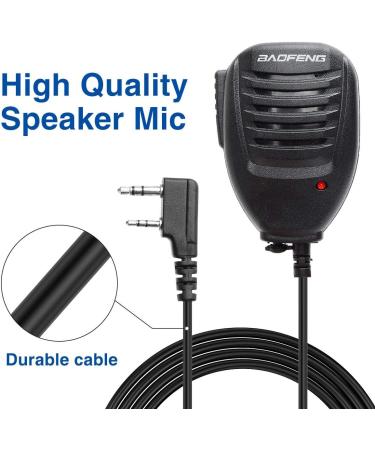 BAOFENG Original UV-5R Shoulder Speaker Mic 2-Pack - Compatible with Baofeng BF-F8HP, UV-5R, UV-5R Plus, GT-3, BF-888s - Ideal for Ham Radio and Police Walkie Talkie - Black - Buy Online on GoSupps.com