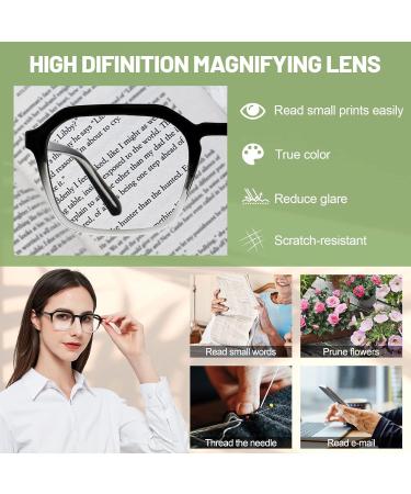 Shop Stylish Women's Square Reading Glasses - Lightweight Readers 1.0 to 6.0 - Black/Clear Options Available - Buy Online on GoSupps.com