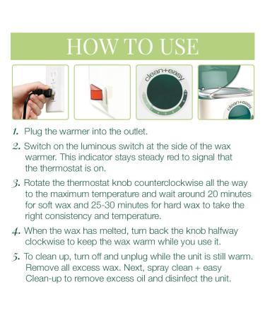 Clean + Easy Deluxe Warmer - Thermostatically Controlled Wax Heater for Hygienic Hair Removal Treatment (120V) - Buy Online on GoSupps.com