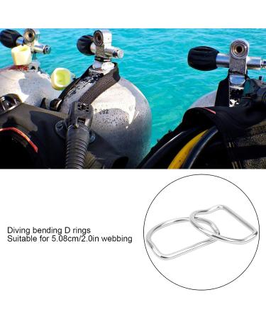 BuyWeek Diving Weight Belt D Rings - 2Pcs Stainless Steel Bent Diving D Rings for 2.0 Webbing Weight Belt | Outdoor Activities Accessory - Buy Online on GoSupps.com