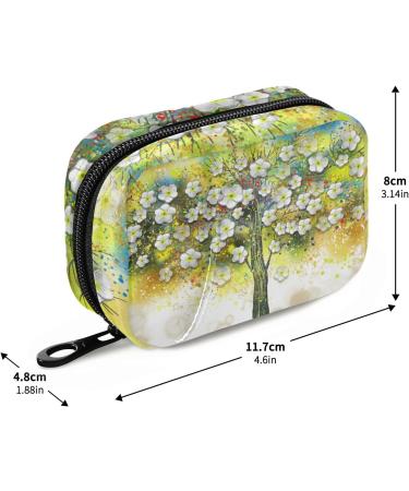 Naanle Floral Tree Oil Painting Pill Case - 7 Day Travel Organizer Bag | Compact Vitamin & Supplement Holder - Buy Online on GoSupps.com