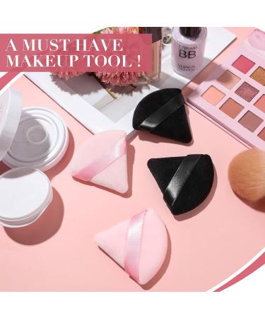 4 Pcs Triangle Makeup Sponge Set | Soft Velvet Body & Face Puff for Foundation & Loose Powder - Black Pink - Buy Online on GoSupps.com