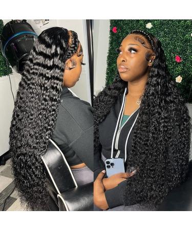 30 Inch Deep Wave HD Lace Front Wig - 150% Density - Natural Color - Glueless Human Hair for Black Women - Buy Online on GoSupps.com