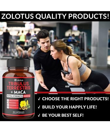 Premium Tribulus Terrestris + Maca 9600mg | 3 Months Supply with Ashwagandha & Panax Ginseng | Boost Energy, Mood, Stamina & Performance | Men & Women - Buy Online on GoSupps.com