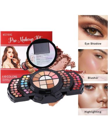  Acunny 110 Colors Makeup Palette Complete Makeup Kit | 110 Colors Makeup Kit Natural Color Makeup Hen Included Eyeshadow Glitter Red - Buy Online on GoSupps.com