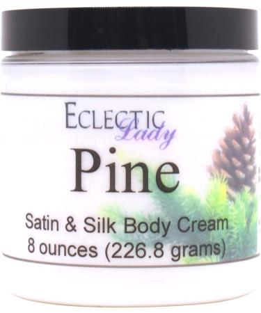 Eclectic Lady Pine Satin and Silk Cream Body Cream Body Lotion 8 oz - Shea Butter Aloe Silk Amino Acids Vitamin E Phthalate-Free Handcrafted in USA - Perfect For Women 8 Ounce