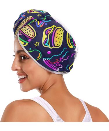 Buy Hamburger Hot Dog Neon Hair Towel 2 Pack - Super Absorbent Quick Dry Hair Turbans for Women & Girls - Buy Online on GoSupps.com