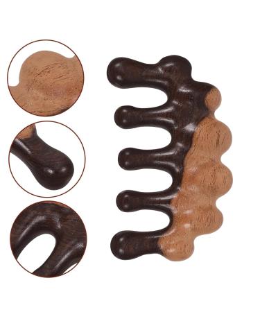 Hoement Wooden Hair Massage Comb - Wide Tooth Comb for Curly Hair & Scalp Care | 10x5.5cm Black - Buy Online on GoSupps.com