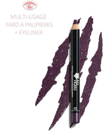 ALL TIGERS - Vegan Eyeshadow - Highly Pigmented - Natural Ingredients - Plum Shade "See the bright side" 308 - 3 in 1 Eye Pencil - Long Lasting - Cruelty-free - Buy Online on GoSupps.com
