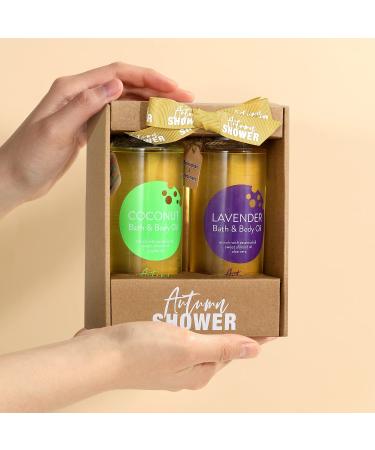 Autumn Shower Body Oil Set - Lavender & Coconut Shower Oils for Women and Fathers Day Gift - 17.6 fl oz (Pack of 2) - Buy Online on GoSupps.com