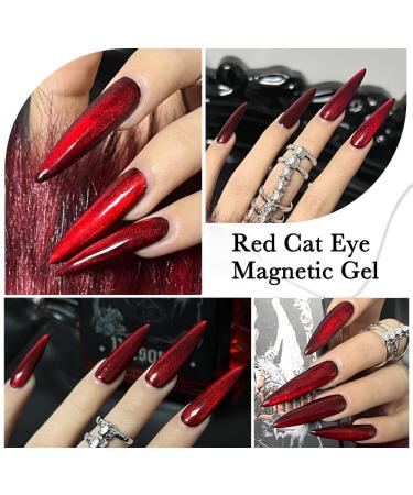 12ml Dark Red & Burgundy Cat Eye Magnetic Gel Polish - B06 | Long-Lasting & Vibrant Color for Nail Art | International Shipping - Buy Online on GoSupps.com
