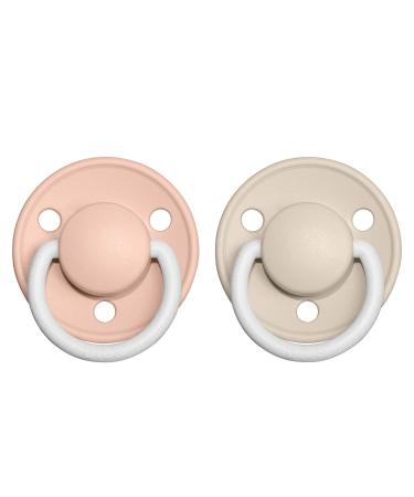 BIBS Pacifiers - De Lux Collection | BPA-Free Baby Pacifier | Made in Denmark | Set of 2 Blush Night/Vanilla Night Color Premium Soothers | Size One Size - Buy Online on GoSupps.com