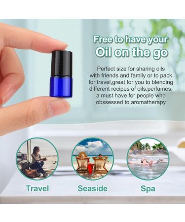50-Pack 1ml Glass Roll-On Bottles Mixed Colors with Stainless Steel Roller Balls and Black Caps for Aromatherapy - Includes Pipette - Buy Online on GoSupps.com