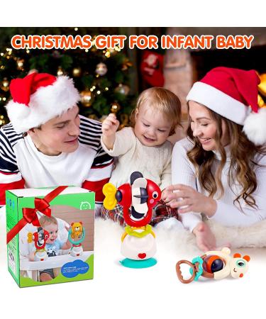 Baby Toys Set: 3 High Chair Suction Rattle & Sensory Development Tray - Ages 6-12 Months to 2 Years - Buy Online on GoSupps.com