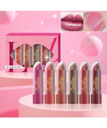 Sparkling Redness - Long-lasting waterproof lip tint | Set of 6 glossy lip colors moisturizing glitter lipsticks for girls a makeup kit - Buy Online on GoSupps.com