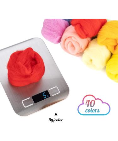 Needle Felting Kit - 40 Colors Wool Roving Set for Beginners | Felting Tool and Foam Mat Included - DIY Arts and Crafts Supplies - Buy Online on GoSupps.com