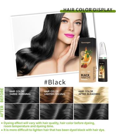 Black Hair comb Dye Shampoo Long-lasting Hair Color Shampoo Travelling Outfit For Women Men Easy Comb Dyeing 200ML 200 ml (Pack of 1) Black - Buy Online on GoSupps.com